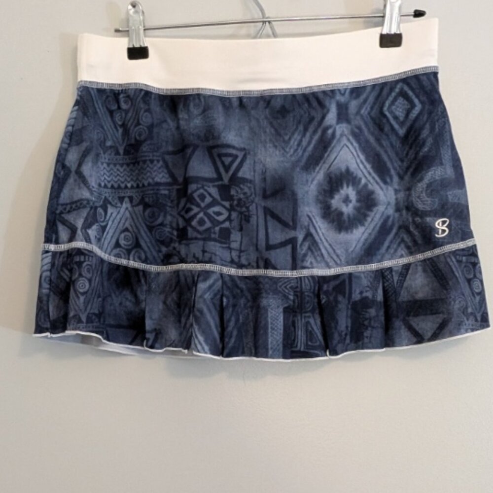 Stylish Blue Patterned Skort